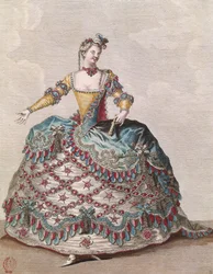 オペラバレエ「Les Indes Galantes」のインド人女性の衣装、ジャンフィリップラモー作（1683-1764）c.1735